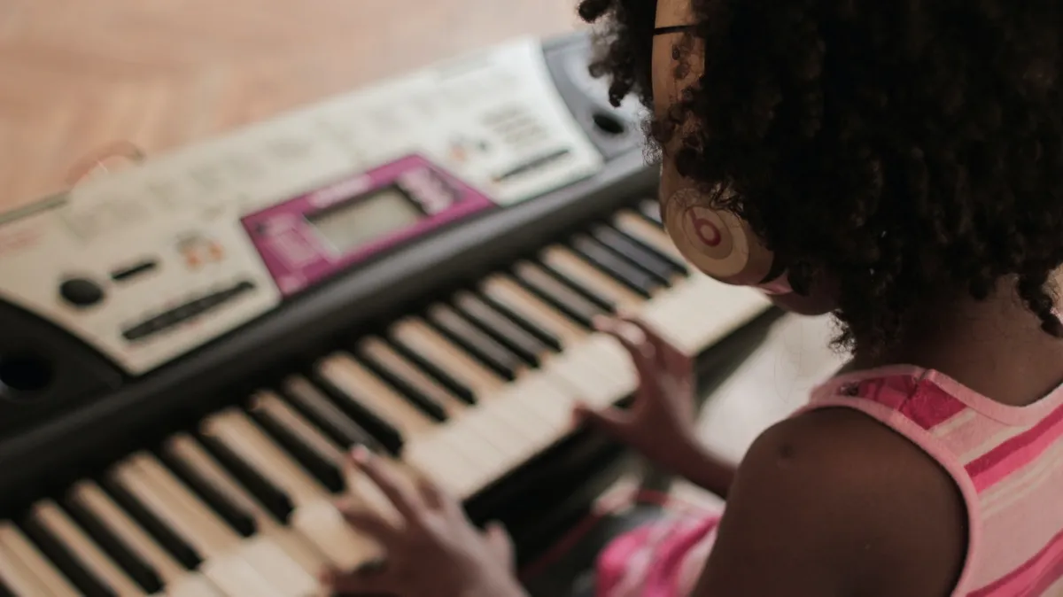 Child playing the piano